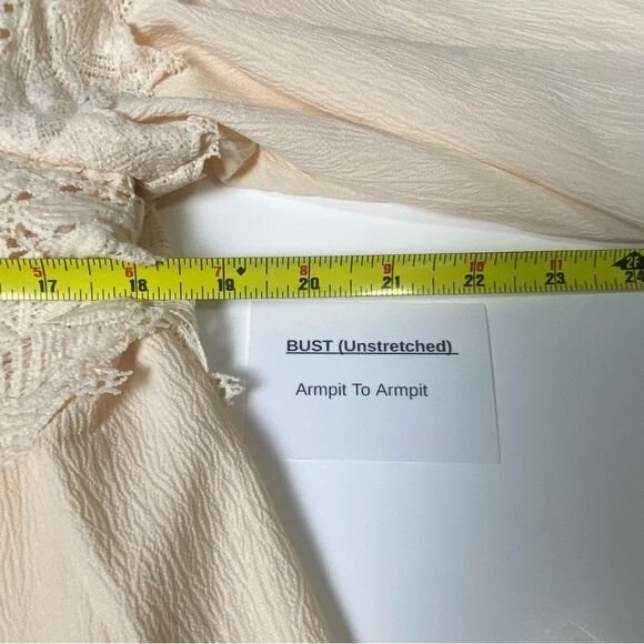 NWT Umgee Crochet Top Lace Short Flutter Sleeve Boho Mini Dress Women's Size S - Picture 14 of 14